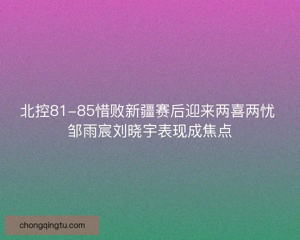 北控81-85惜败新疆赛后迎来两喜两忧 邹雨宸刘晓宇表现成焦点